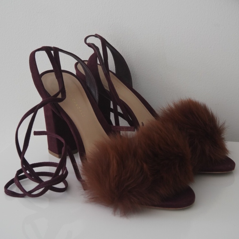 Loeffler Randall Nicolette Fur Pouf Sandal